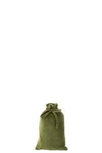 Kerstzakje velvet kaki groen