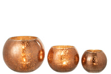 Afbeelding in Gallery-weergave laden, Windlicht bol glas met pareleffect
