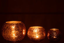 Afbeelding in Gallery-weergave laden, Windlicht bol glas met pareleffect
