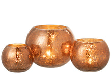 Afbeelding in Gallery-weergave laden, Windlicht bol glas met pareleffect
