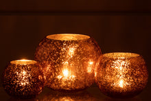 Afbeelding in Gallery-weergave laden, Windlicht bol glas met pareleffect
