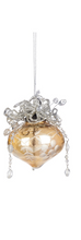 Afbeelding in Gallery-weergave laden, Kerstbal goud druppelvormig met parels
