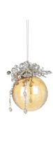 Afbeelding in Gallery-weergave laden, Kerstbal goud rond met parels
