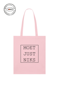 Totebag "moet just niks" roos