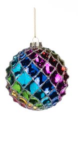 Kerstbal rond in regenboogkleuren