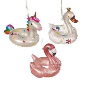 Flamingo zwemband ornament