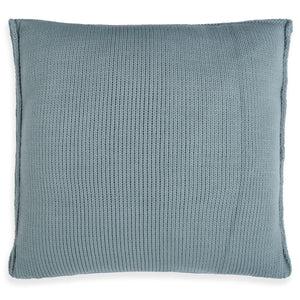 Vierkant kussen knitfactory blauw