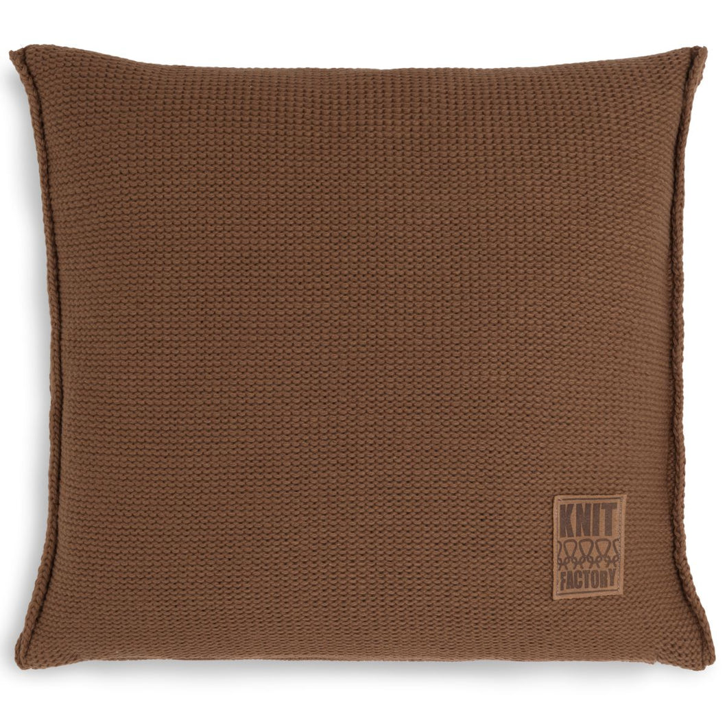 Vierkant kussen knit factory bruin