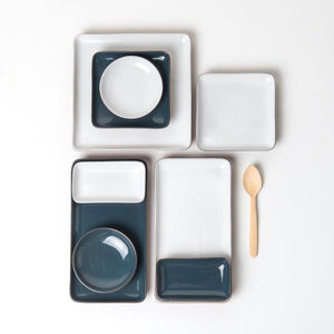 Sharing plate blue square