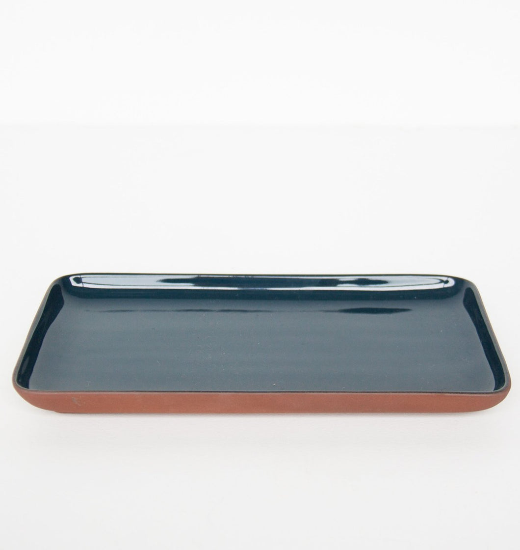 Sharing plate blue rectangular