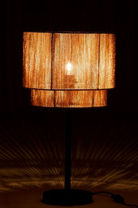 Tafel lamp raffia