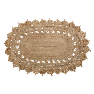 Rug nature jute, oval
