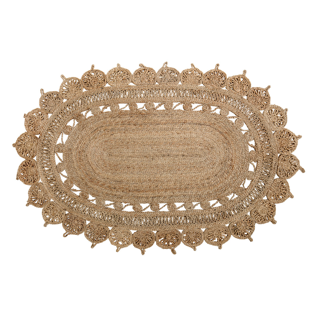Rug nature jute, oval
