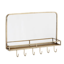 Afbeelding in Gallery-weergave laden, Mirror w/ shelf, brass, gold

