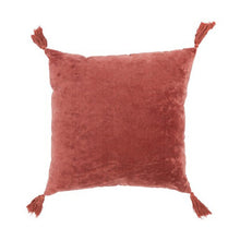 Afbeelding in Gallery-weergave laden, Kussen velvet, rood/oranje, kwastjes
