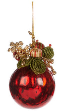 Afbeelding in Gallery-weergave laden, Kerstbal parel decoratie rood

