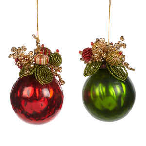 Kerstbal parel decoratie groen