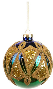 Kerstbal zigzag deco rond