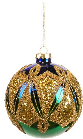 Kerstbal zigzag deco rond