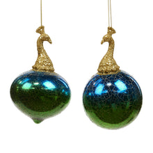 Afbeelding in Gallery-weergave laden, Pauw op kerstbal ovaal
