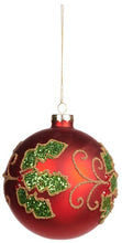 Afbeelding in Gallery-weergave laden, Kerstbal rood groen rond
