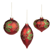 Afbeelding in Gallery-weergave laden, Kerstbal rood groen druppel

