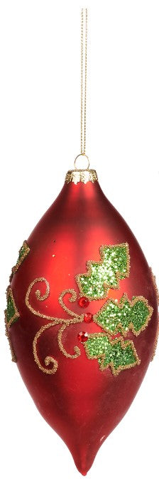 Kerstbal rood groen druppel