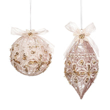 Afbeelding in Gallery-weergave laden, Kerstbal roze kant druppel
