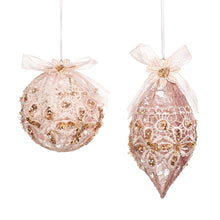 Afbeelding in Gallery-weergave laden, Kerstbal roze kant rond

