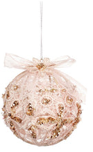 Afbeelding in Gallery-weergave laden, Kerstbal roze kant rond
