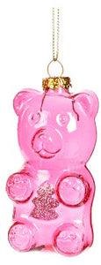 Teddybeer kerst donkerroze
