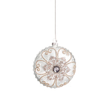 Afbeelding in Gallery-weergave laden, Kerstbal rond blauw/zilver
